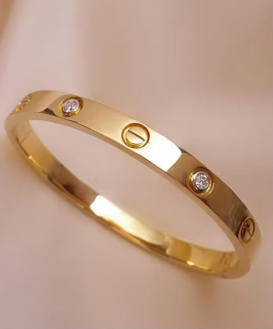 Gold Studded Bangle Bracelet