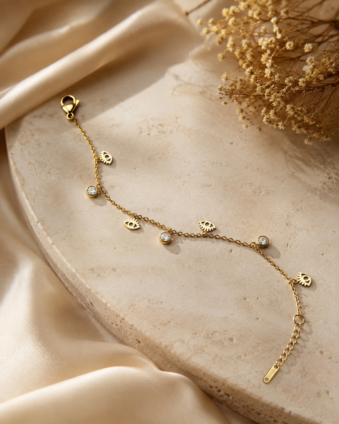 Dainty Evil Eye Chain Bracelet