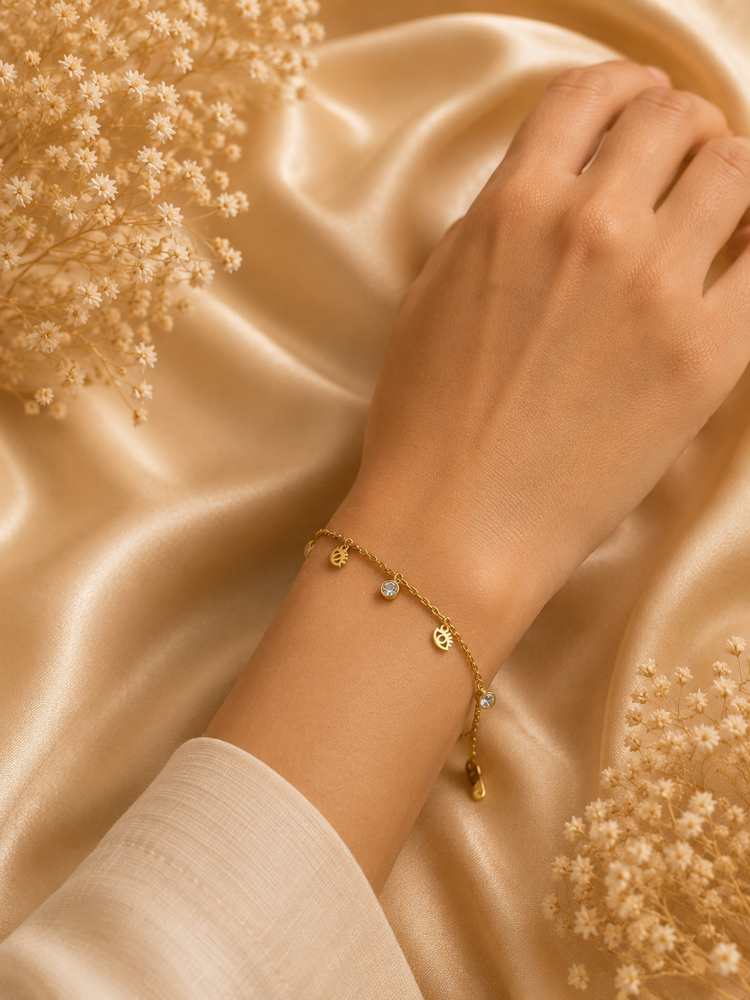 Dainty Evil Eye Chain Bracelet