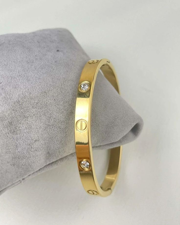 Gold Studded Bangle Bracelet